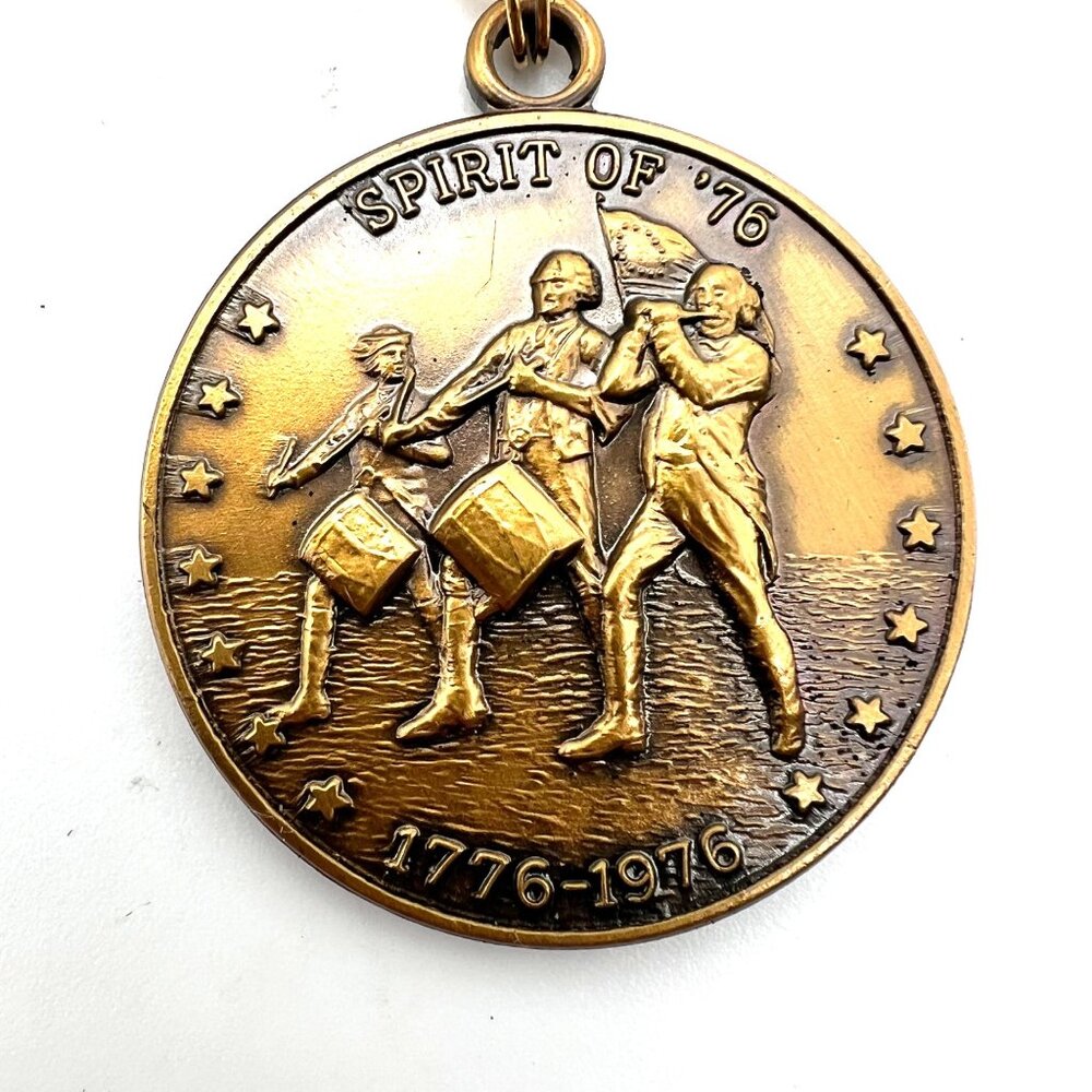 Spirit Of 76 Bicentennial Brass Keychain 1776-1976 GE General Electric Branded